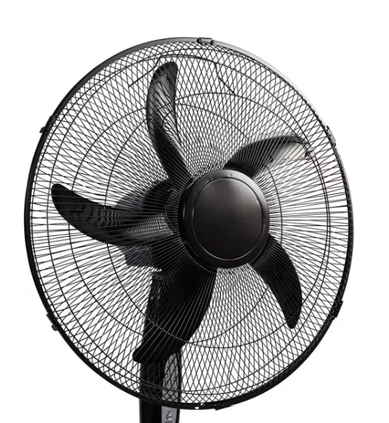 50cm Black Pedestal Fan with Remote Control Tilt Adjustable Oscillating 5 Blades