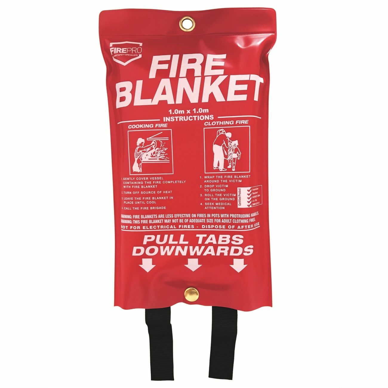FirePro Fire Blanket 1m x 1m Emergency Flame Extinguisher Kitchen Office Caravan
