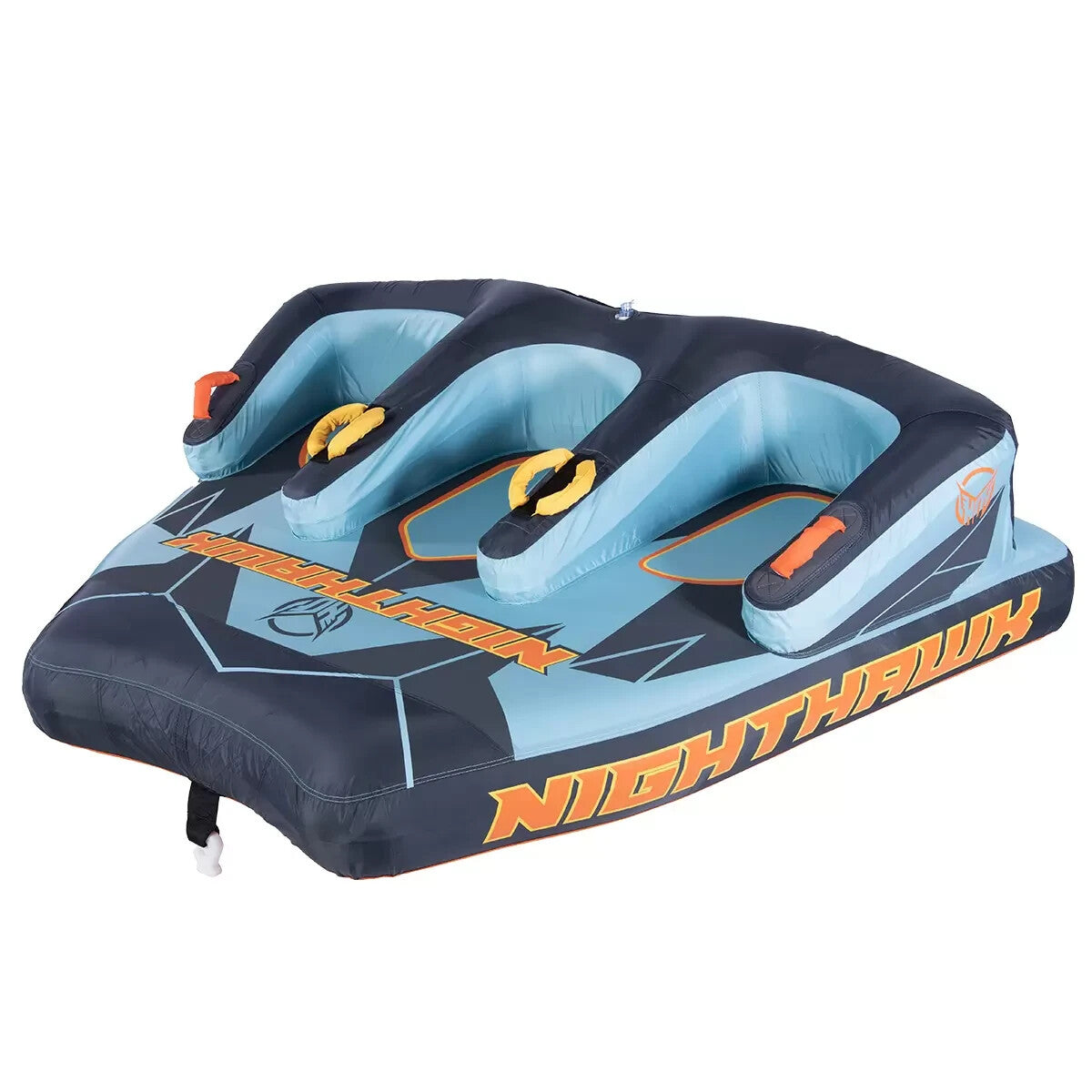 HO Sports Nighthawk 3 Person Towable Tube for Boating with Electric Pump Rope
