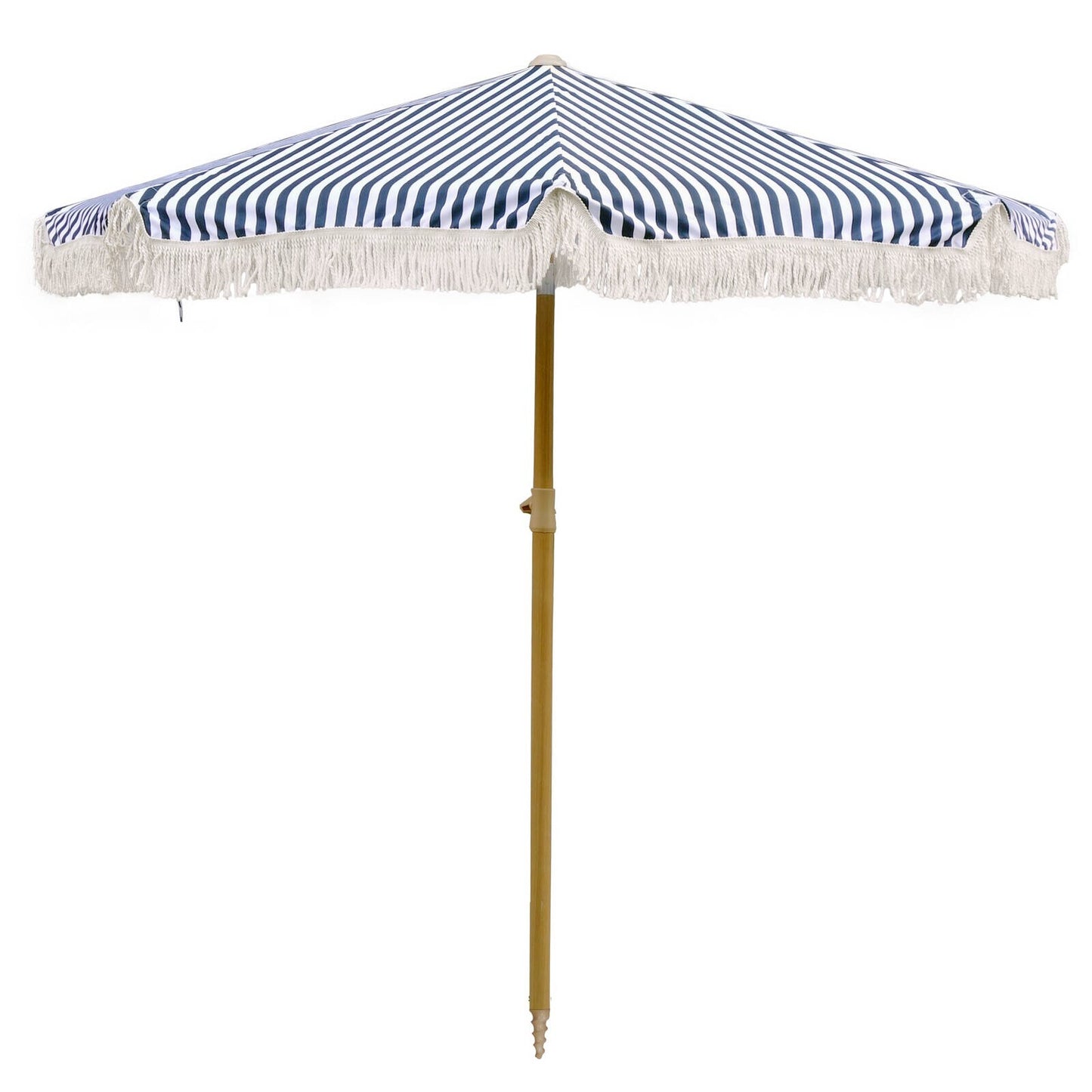 Marquee Beach Umbrella  2m Portable Canopy Sunshade SunProtection Tassled Stripe