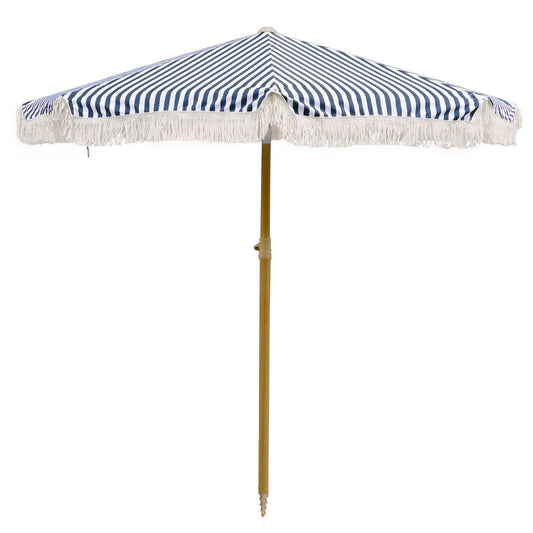 Marquee Beach Umbrella  2m Portable Canopy Sunshade SunProtection Tassled Stripe