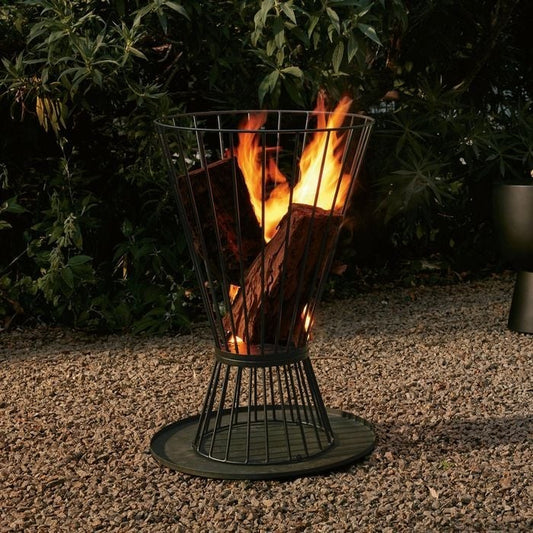 Mimosa Fire Pit Outdoor Basket Reversible Patio Heating Camping Flame Black