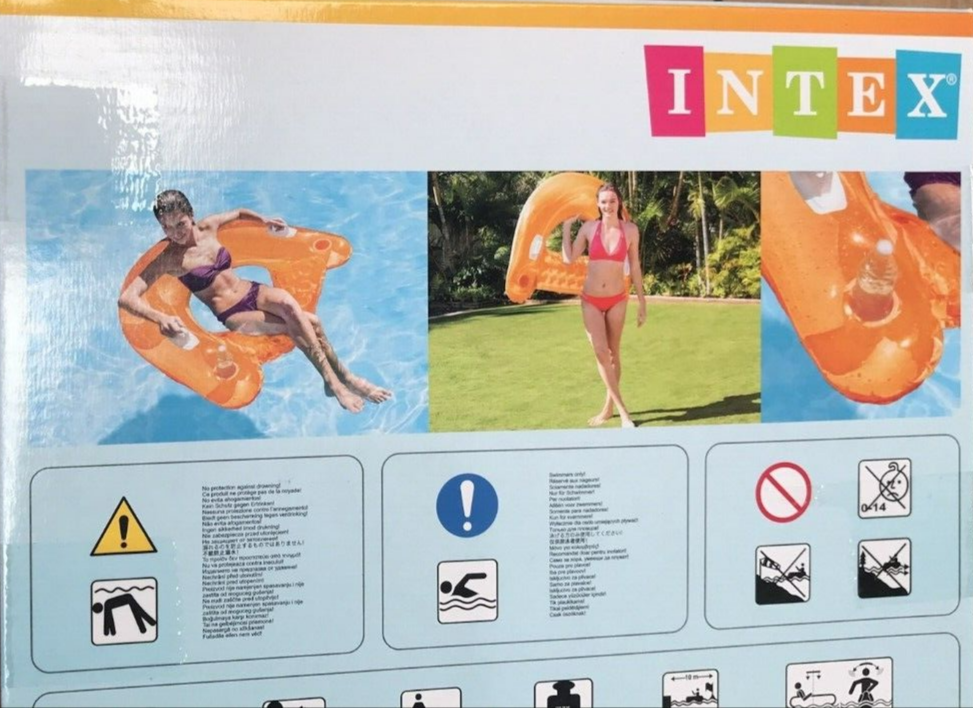 Intex Sit 'N Float Inflatable Pool Lounge Floating Water Chair Swimming Raft