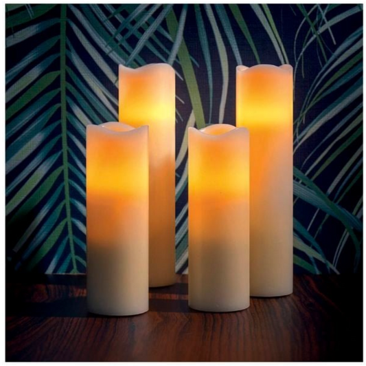 Lytworx Flameless Candles Flickering LED Light Battery Operated Warm White 4 Pac