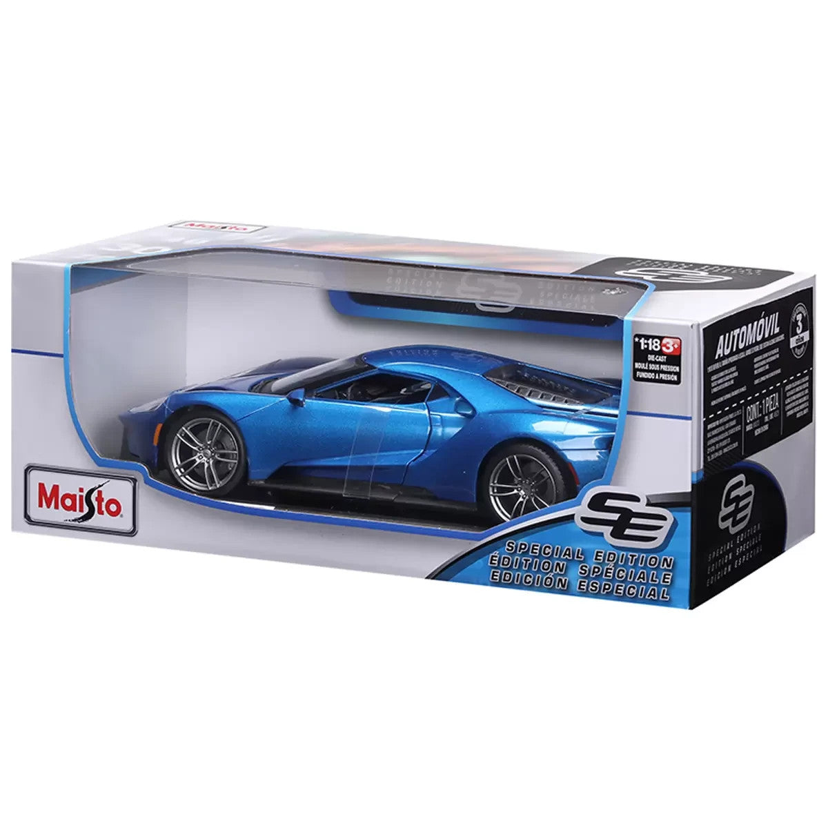 Maisto 1:18 Diecast Cars 2017 Ford GT Die Cast Vehicle Model Car Toy Display