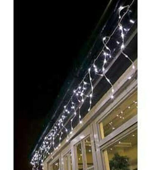 Lytworx 1200 White LED Solar Icicle Lights String Light Xmas Decoration 23.9m