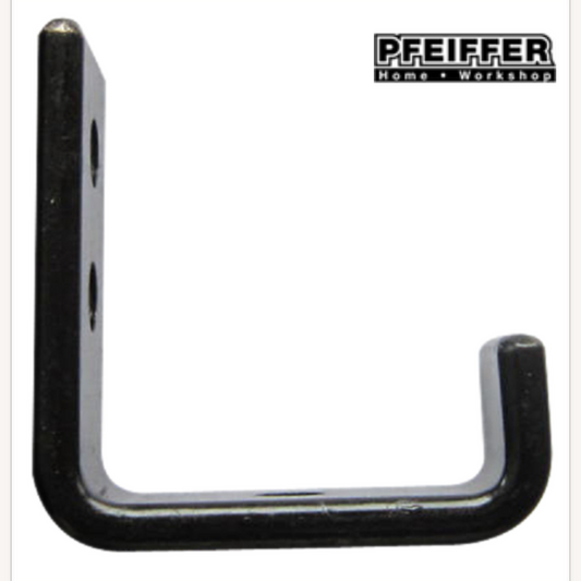 Pfeiffer 50mm Storage Hook Black Square Hanging Metal Wall Mount Garage Kitchen