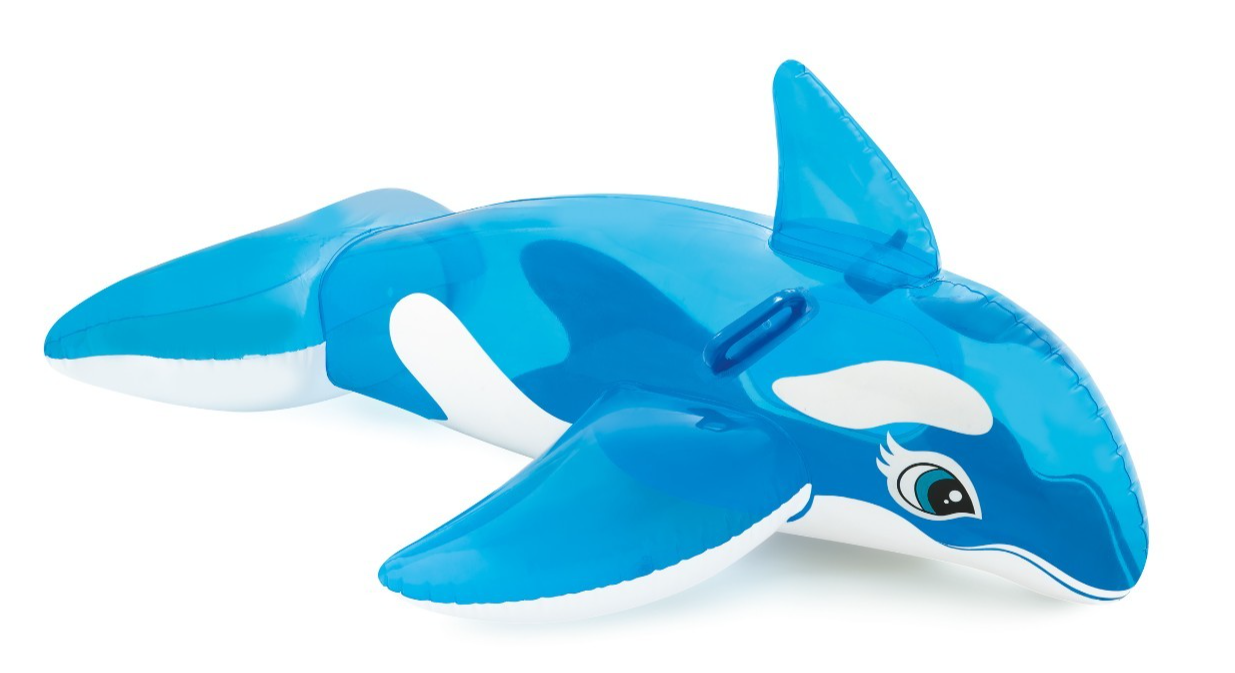 Intex Lil Whale Inflatable Kids Ride On Swimming Pool Water Float Raft Toy