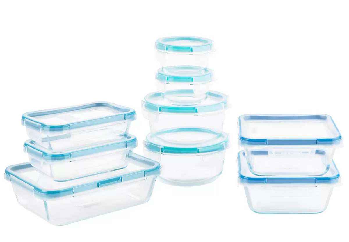 Snapware Pure Pyrex Glass Container Clear Food Keeper Airtight Storage 18 pcs