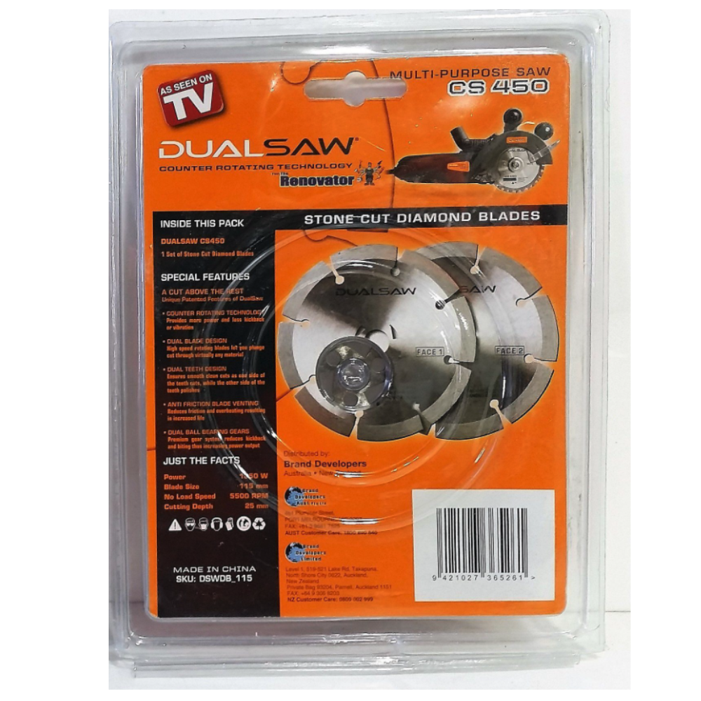 Renovator DualSaw CS450 Stone Cut Diamond Cutting Blades With Free Guide Set