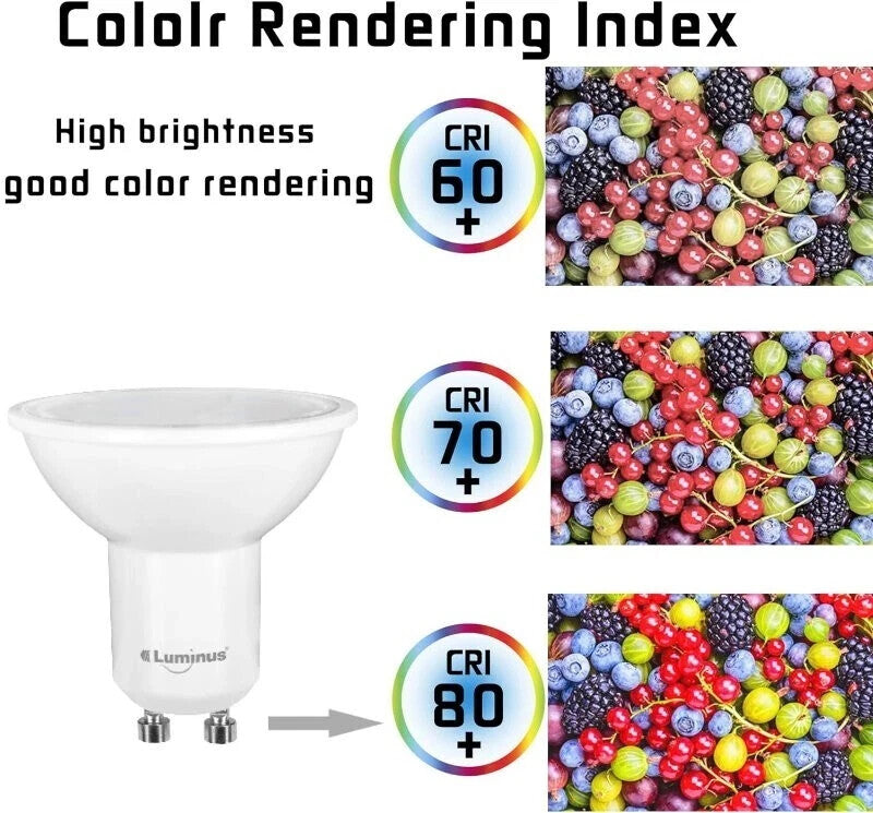 8x Luminus LED Downlight Bulb GU10 6W Recessed Daylight  Dimmable 500LM 5000K