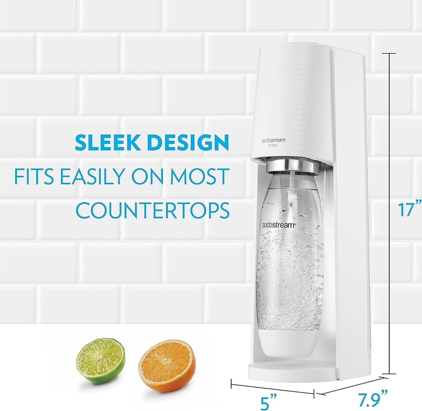 SodaStream Soda Maker Terra Megapack Sparkling Water + 2 x 1L Bottle