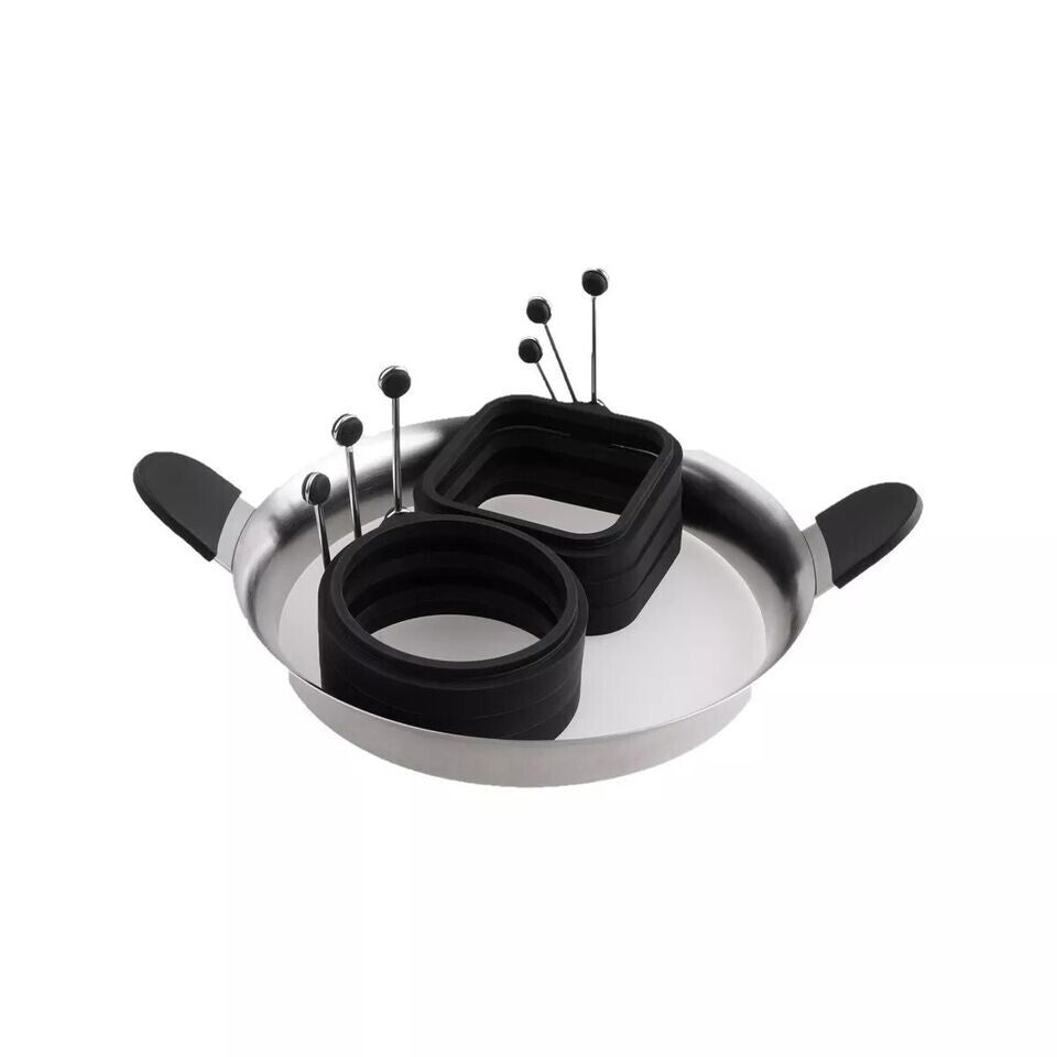 Jumbuck Omelet Egg Ring Set Silicone Handle Fried Pancakes Baking Kitchen Tools