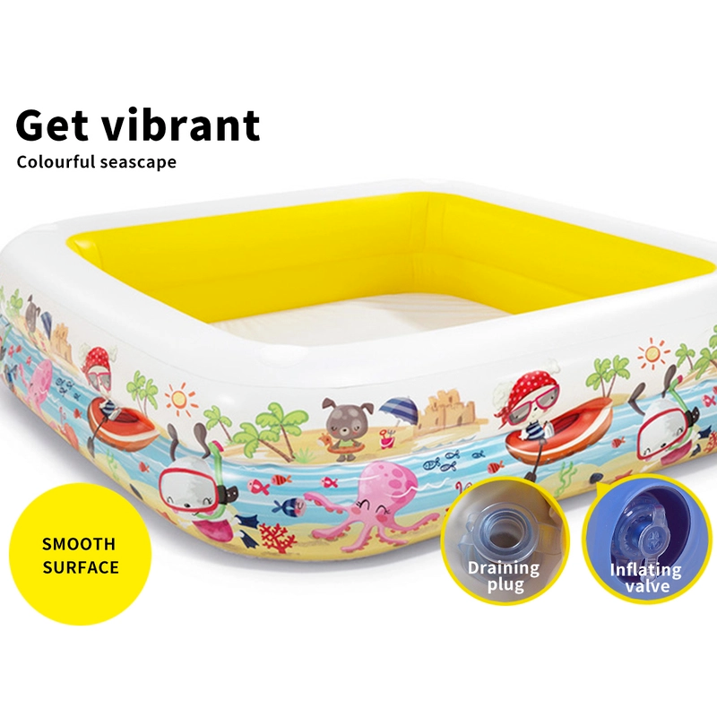 Intex Inflatable Swimming Pool Kids Toy Above Ground with Sun Shade Canopy