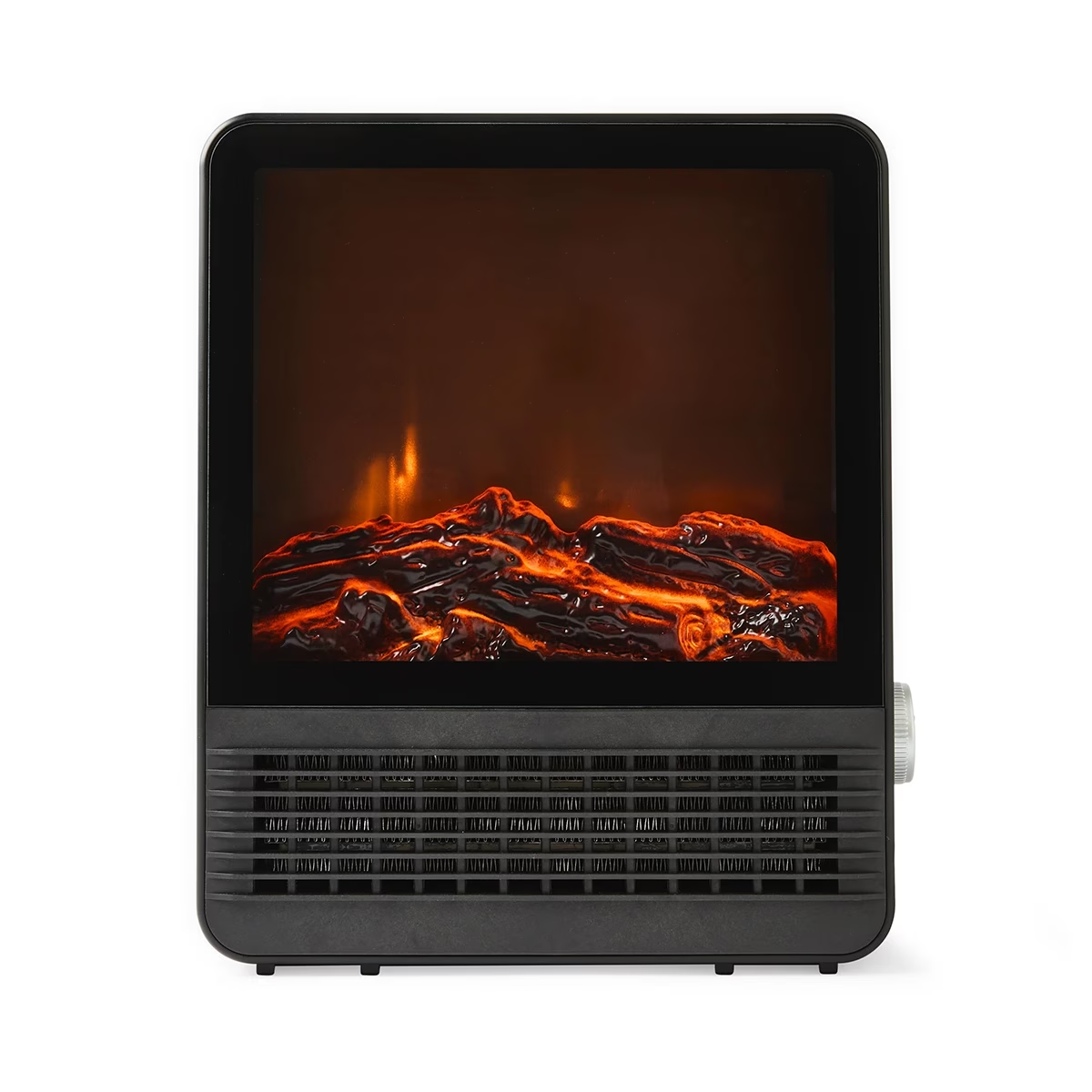 Electric Fireplace Heater Portable Real Flame Effect Modern 2 Heat Setting 1500W