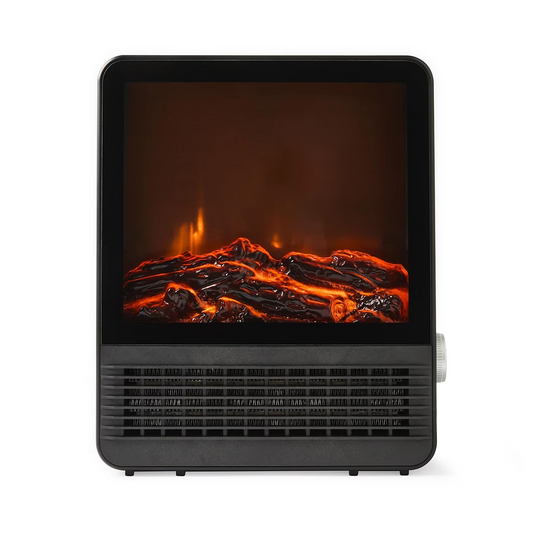 Electric Fireplace Heater Portable Real Flame Effect Modern 2 Heat Setting 1500W