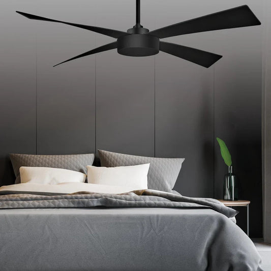 Brilliant Ceiling Fan 48" Reversible 4 Blade Black Matte 3 Speed Fairwind