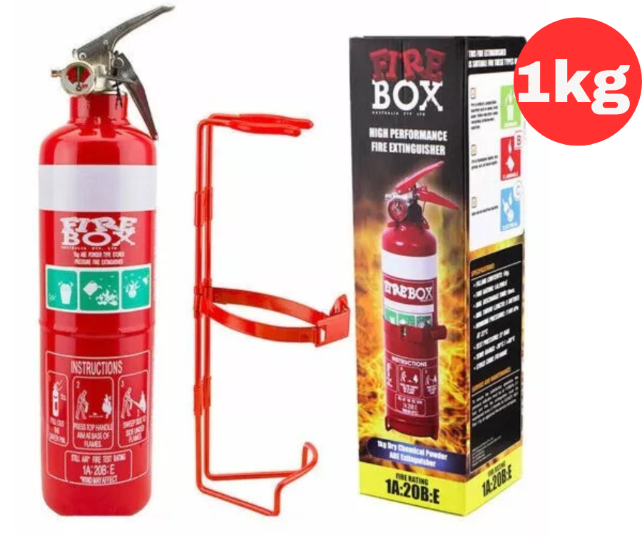 3x Firebox 1kg Fire Extinguisher ABE Professional Dry Chemical Powder w/ Bracket
