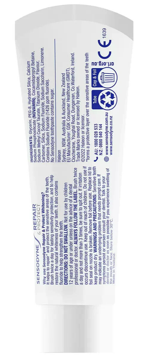 Sensodyne Repair And Protect Whitening Sensitive Teeth Pain Deep 4 x 100g