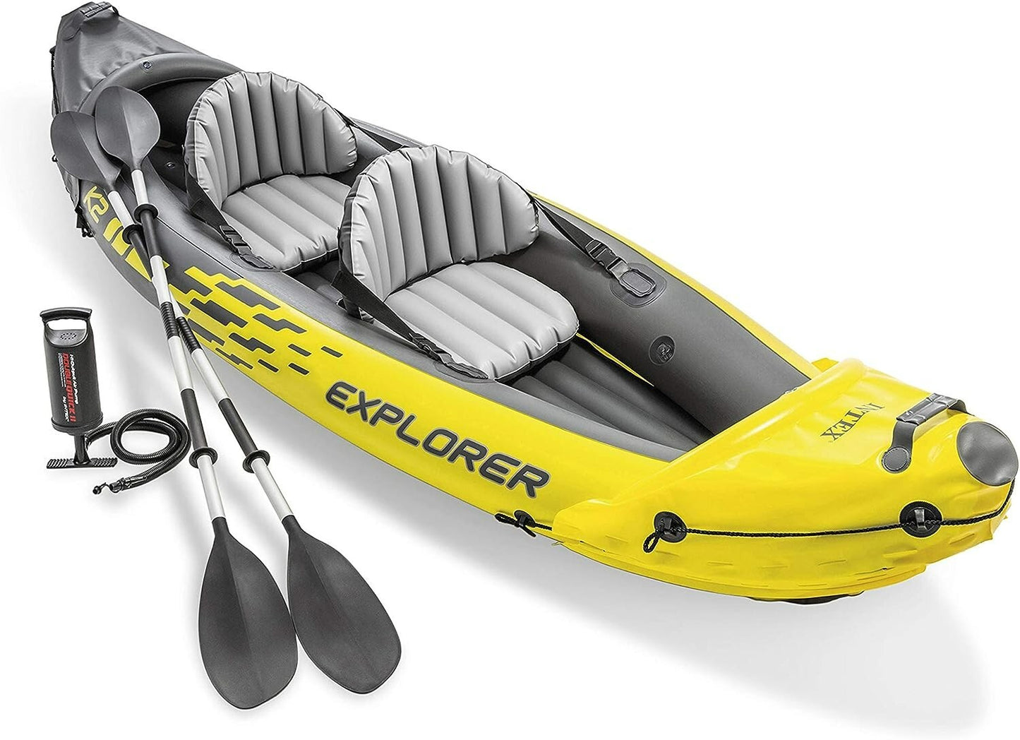 Intex Kayak Boat Canoe K2 Inflatable 2 Seat Floating Oars River Lake