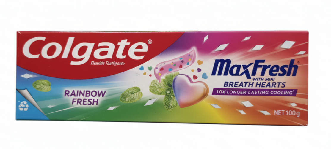 Colgate Max Fresh Toothpaste Cooling Crystals Rainbow Fresh Breath Gel 4 x 100g