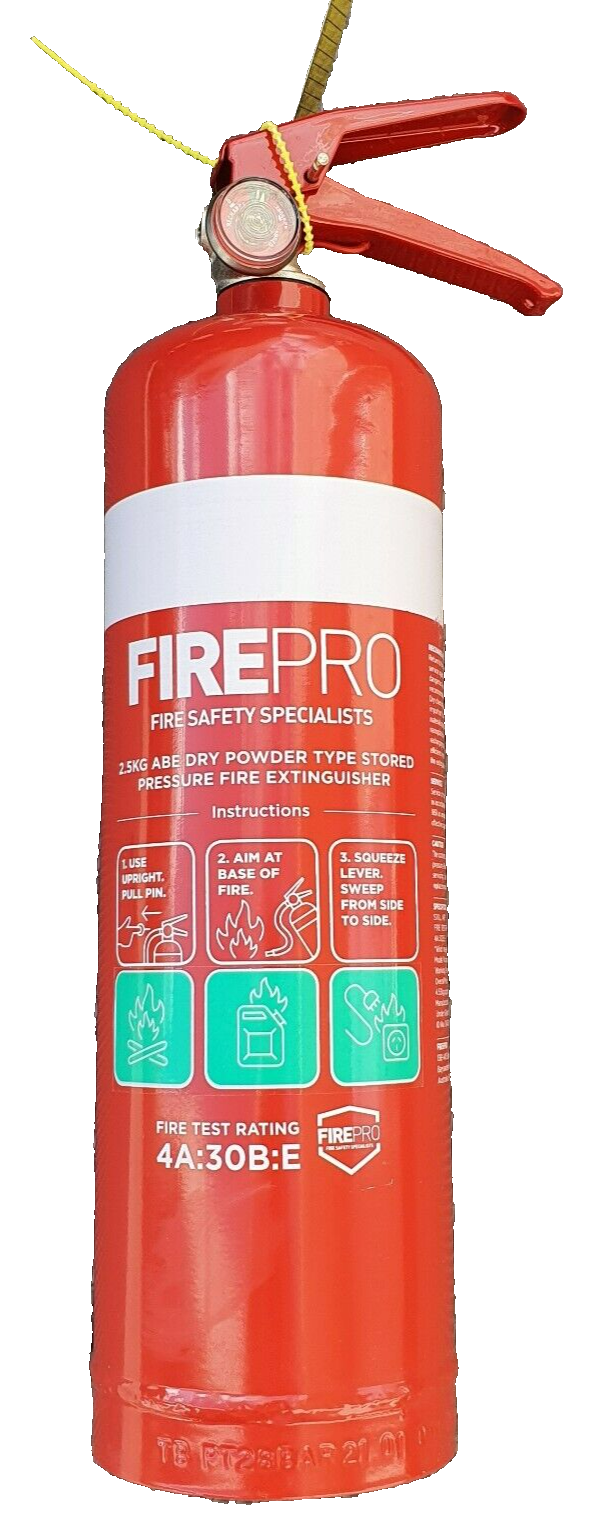 FirePro 2.5kg Fire Extinguisher Dry Powder Car Boat Home Caravan Pro W/ Bracket