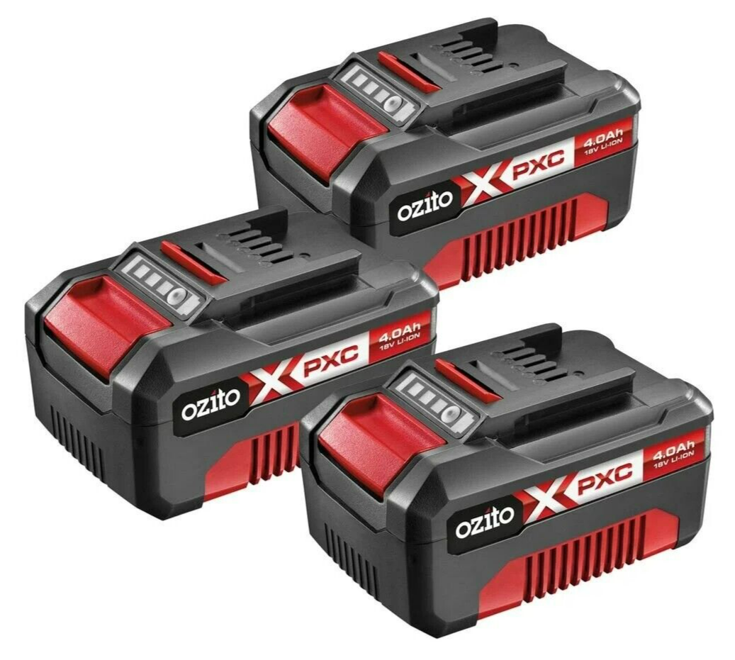 3x Ozito 18V Battery 4.0Ah Lithium Ion PXC Power Multi Pack Batteries PXBP-340