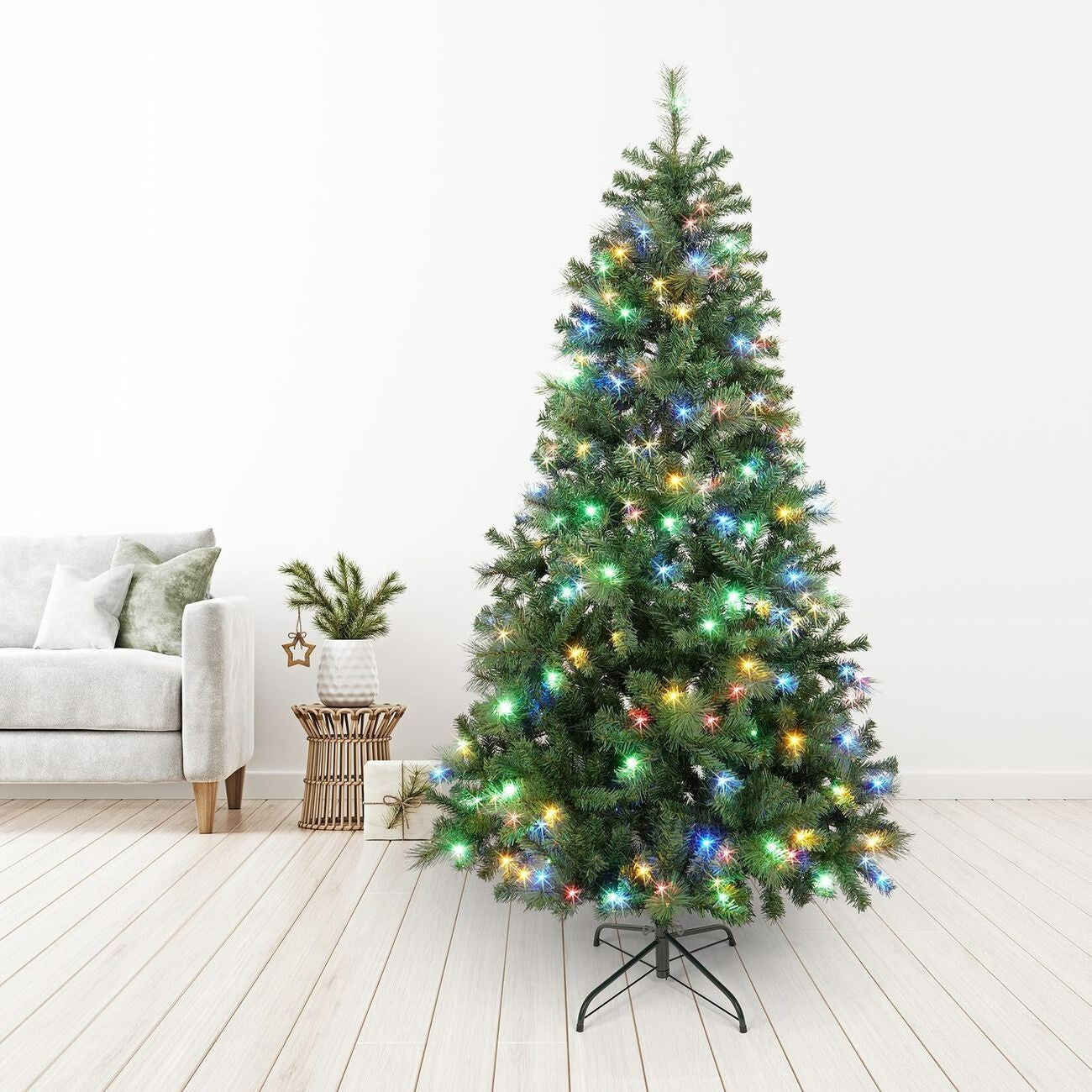Lytworx 195cm Pre-Lit Christmas Tree Pre-Decorated Festive Xmas Indoor Display