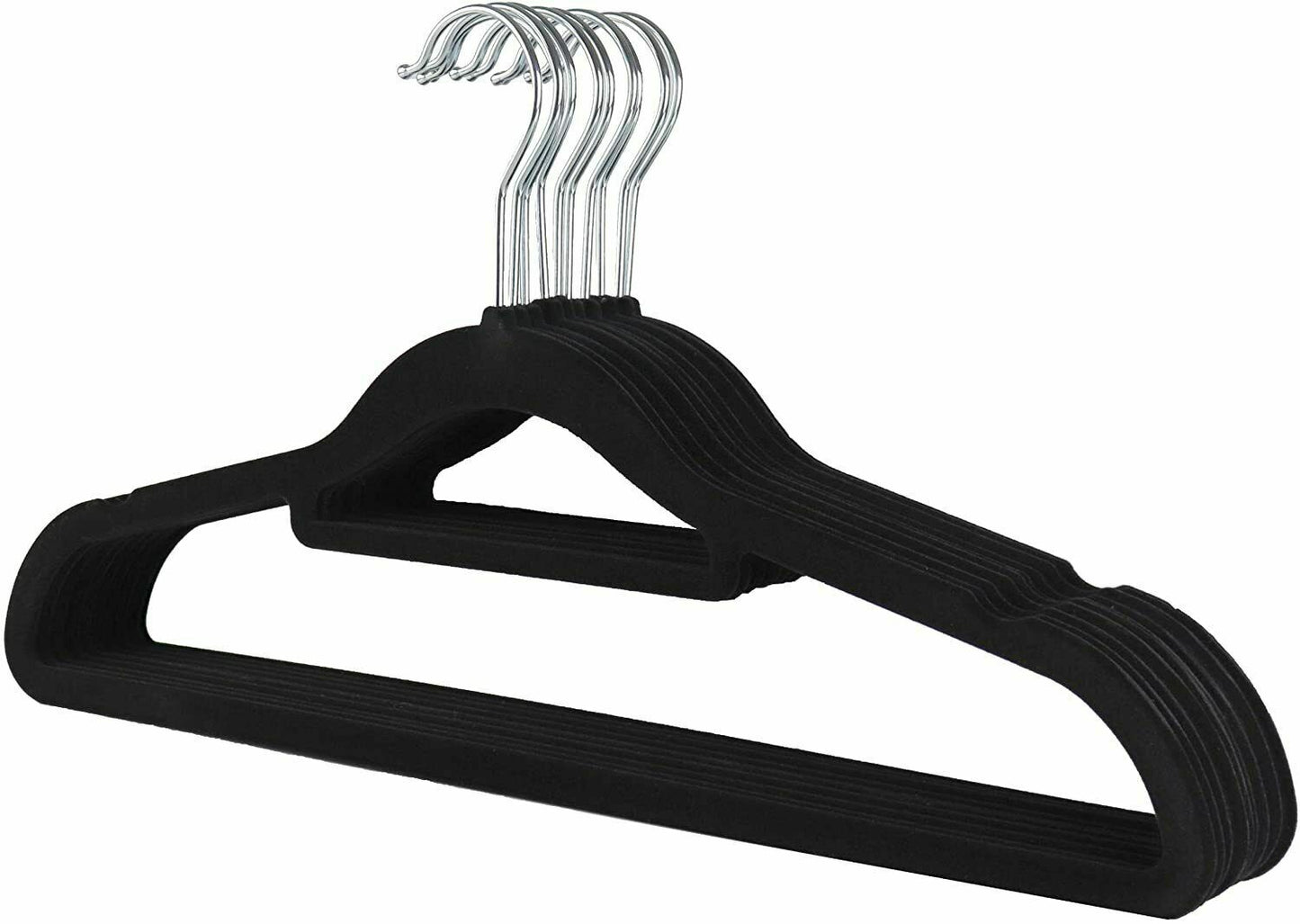 Flocked Velvet Hangers 41CM Black Non Slip Wardrobe Cloth Coat Suit Shirt Bulk