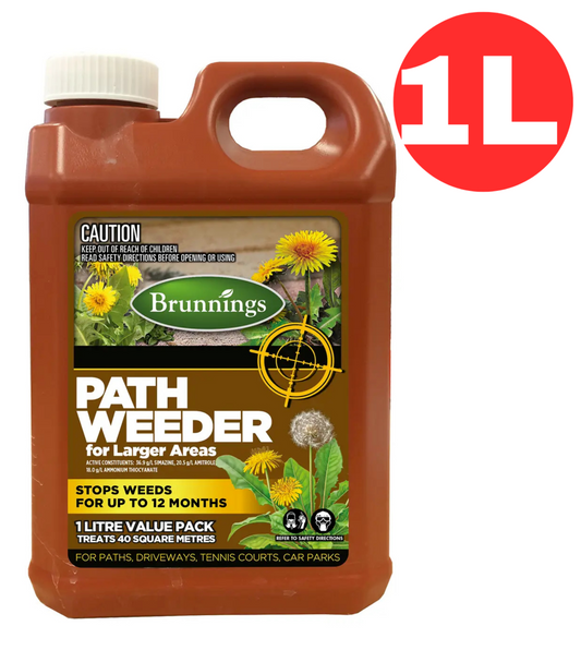 Brunnings 1L Path Weeder Path Driveway Liquid Concentrated Weed Control Killer
