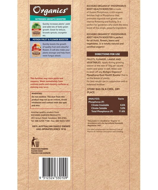 Richgro 2.5kg Organics Phosphorus Root Vegetable Health Booster Fertiliser