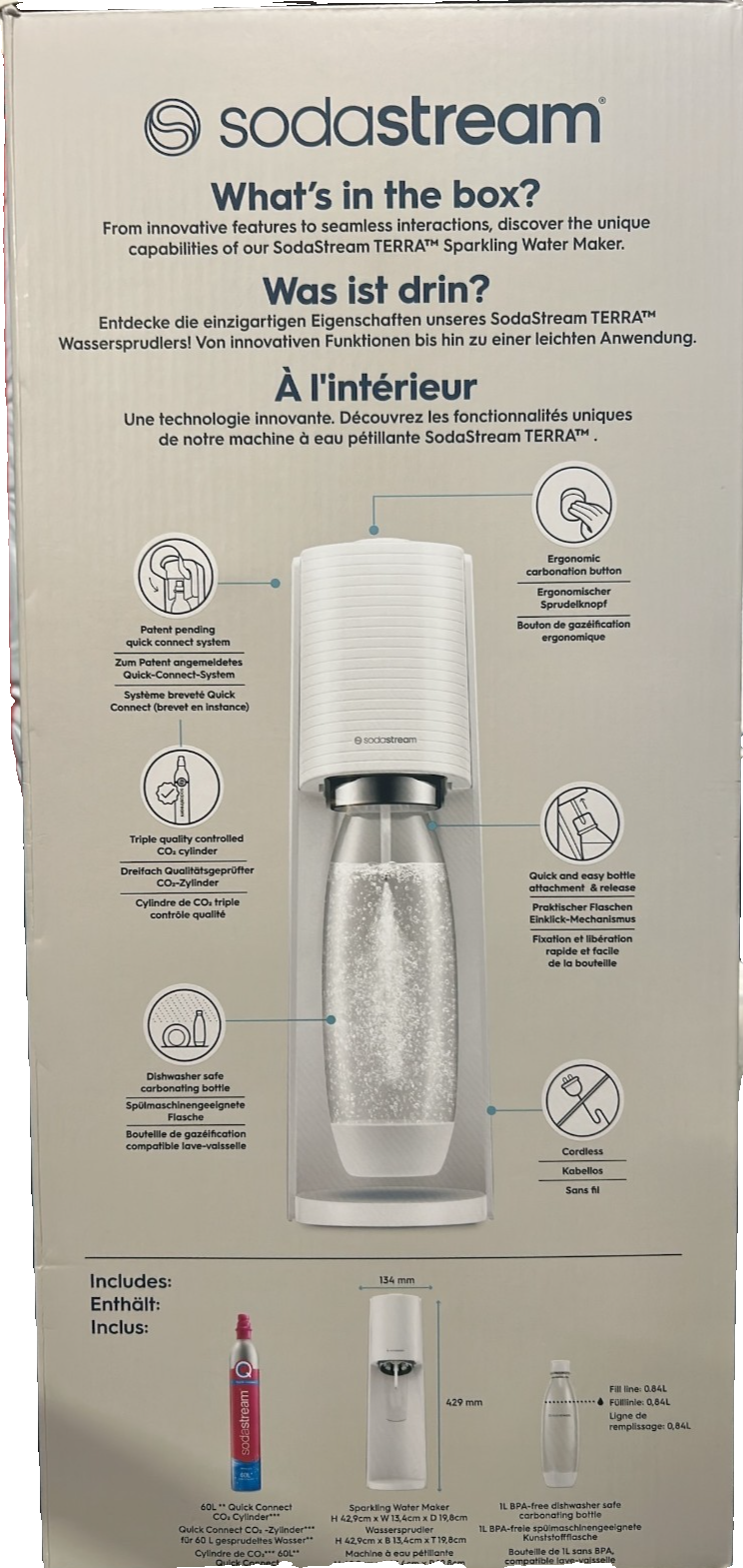 SodaStream Terra Sparkling Water Maker Fizzy Soda Carbonating Bottle Machine