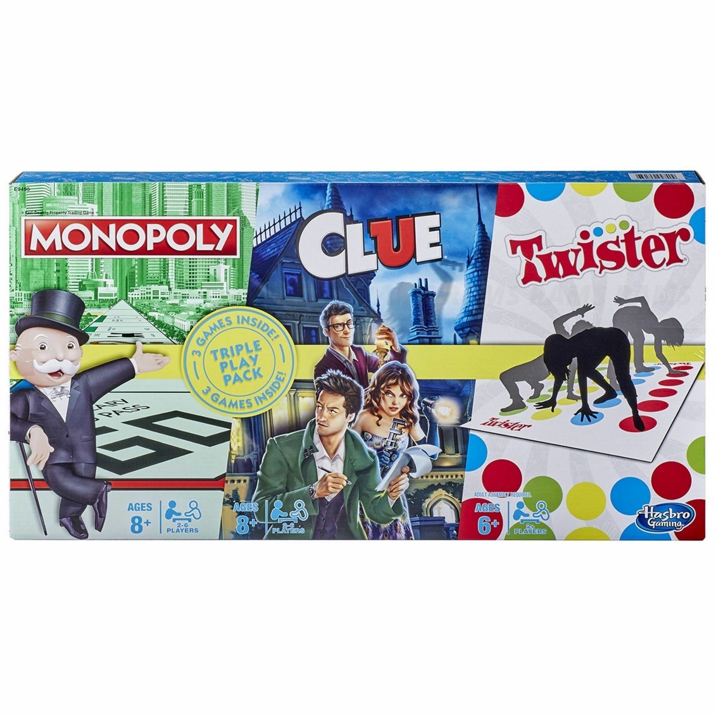 Hasbro Classic 3x Family Game Set Monopoly Clue And Twister Board Game Kids
