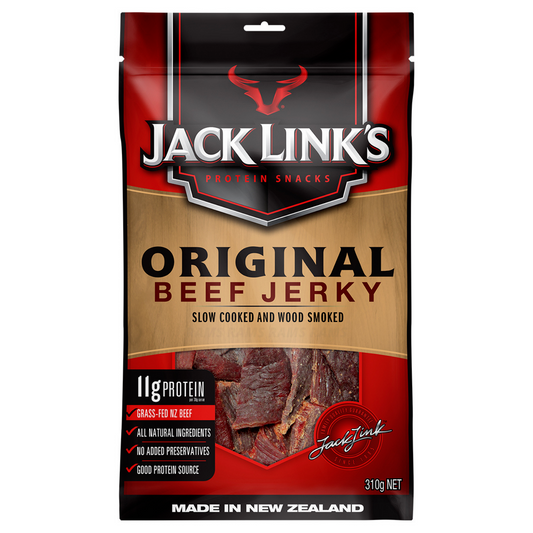 6x Jack Link's Original Beef Jerky Protein Snacks Made In New Zealand 310g Jumbo