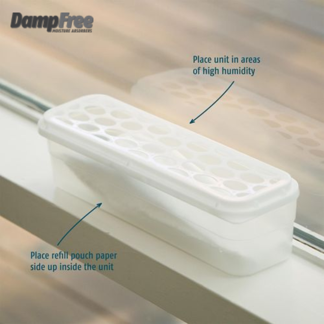 3 Pack DampFree Moisture Absorber Non-Scented Slimline Refill Crystals Odours