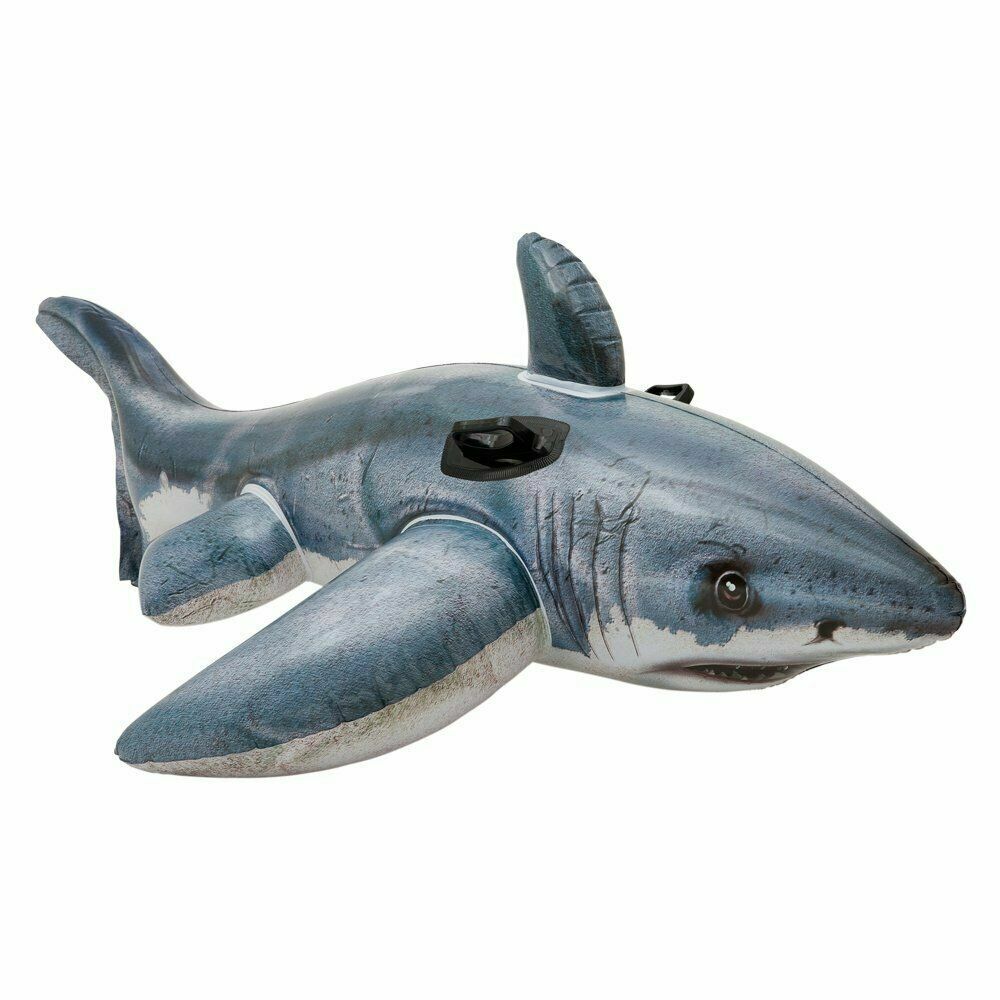 Intex Great White Shark Ride on Kids Children Inflatable Swimming Water Toy