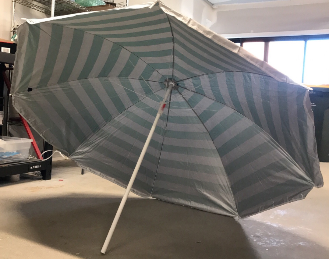 Marquee Beach Umbrella 1.8m Weather Resistant Canopy Sun Shade Aqua Stripe