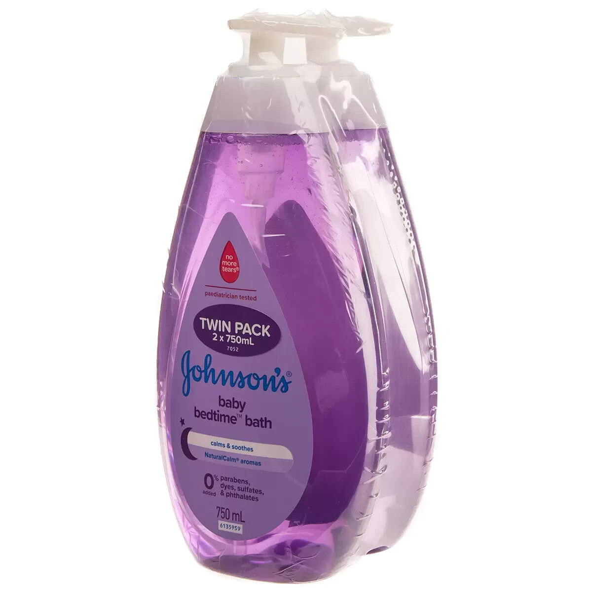 Johnson's Baby Bedtime Bath Hypoallergenic Liquid Soap Free Cleanser 2 x 750ml