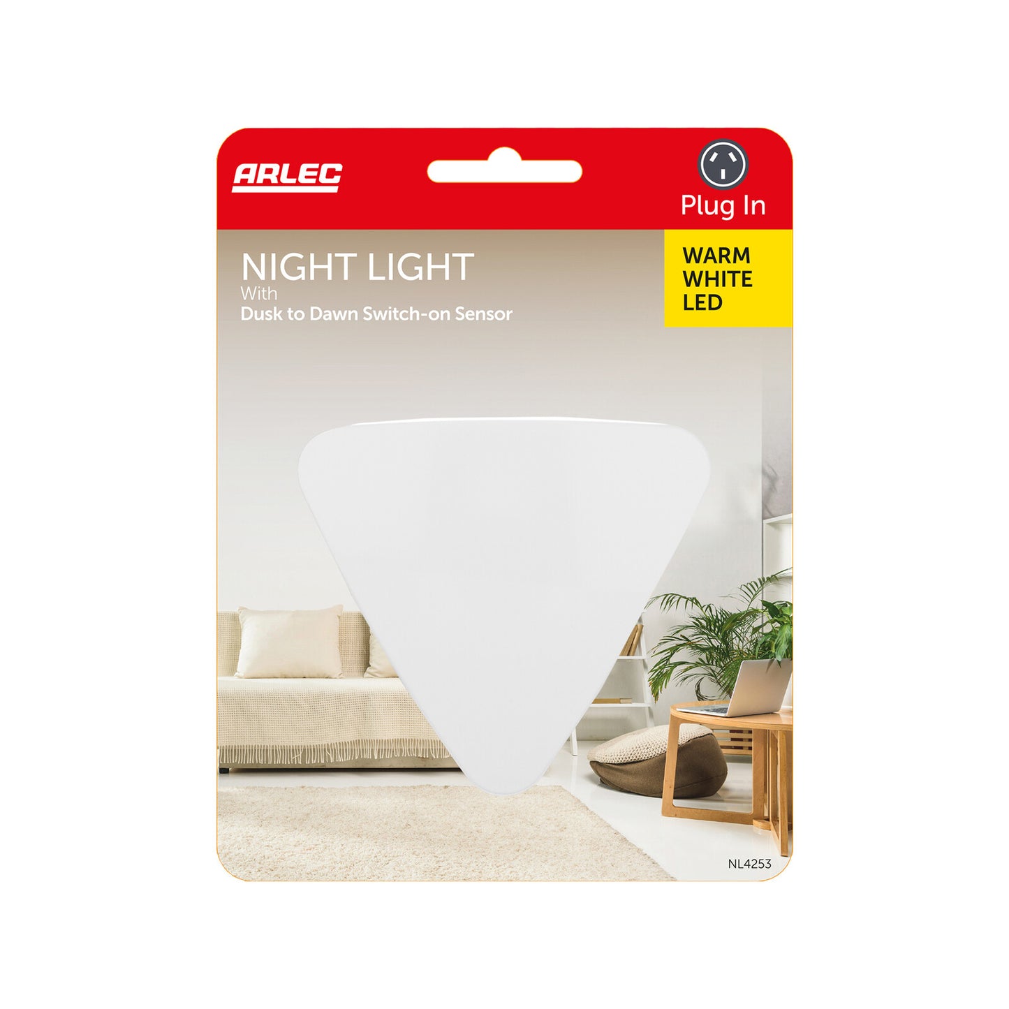 Arlec Night Light Plug in with Dusk to Dawn Switch on Sensor LED Nightlight