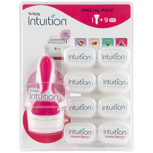 Schick Intuition Razor Blade 9 Pack Refill Shaving Blades Body Hair Legs Shaver