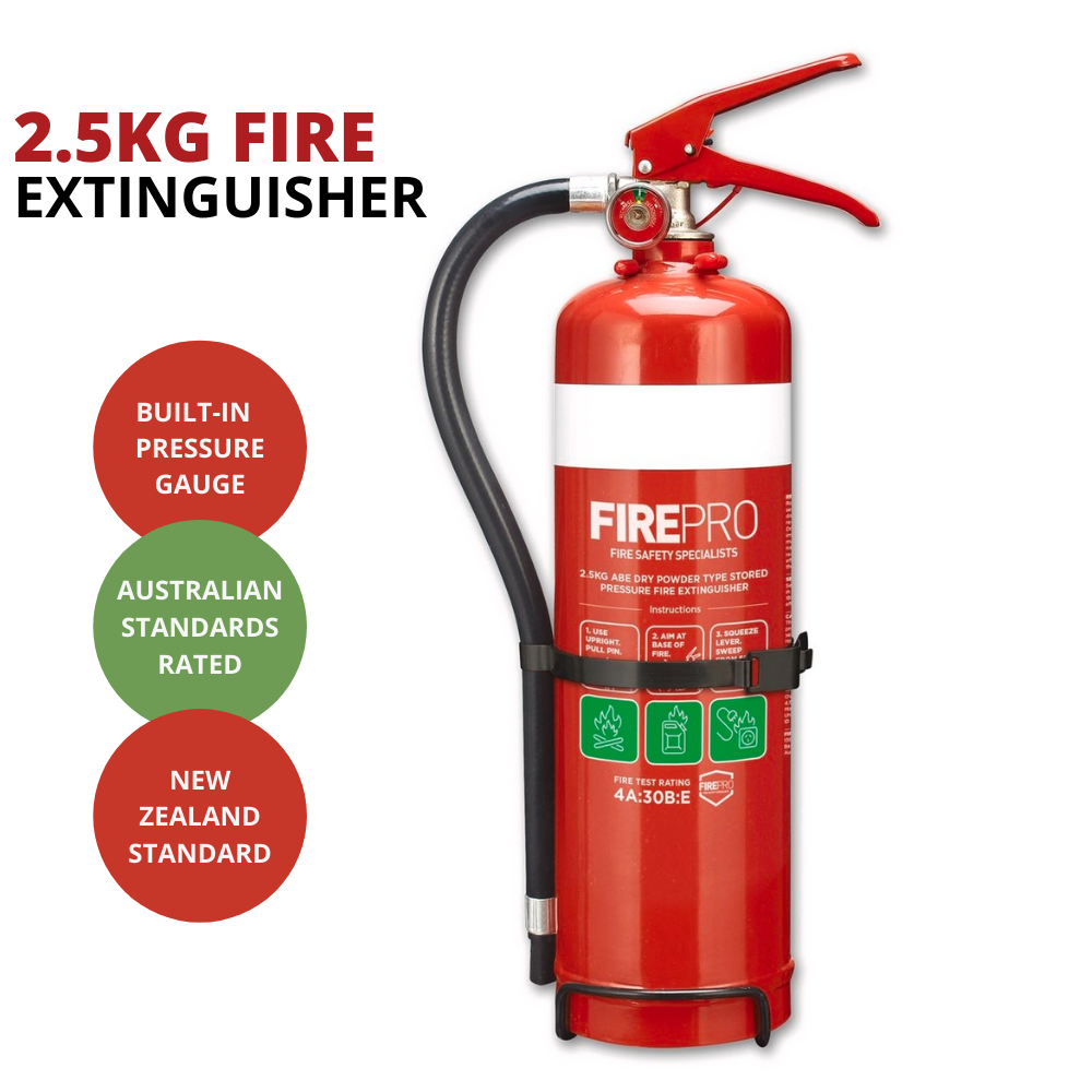 FirePro 2.5kg Fire Extinguisher Dry Powder Car Boat Home Caravan Pro W/ Bracket