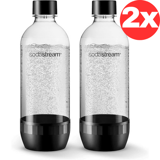 Sodastream Carbonating Water Bottle Soda Making BPA Free Black 1 Litre Twin Pack