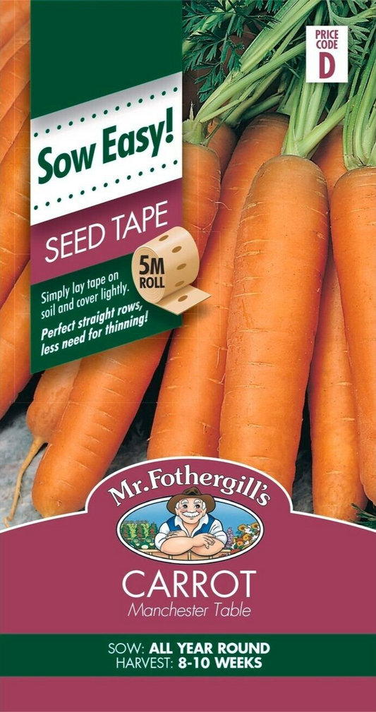 Mr Fothergill's 5m Carrot Seed Tape Table Manchester Vegetable Cropping Garden
