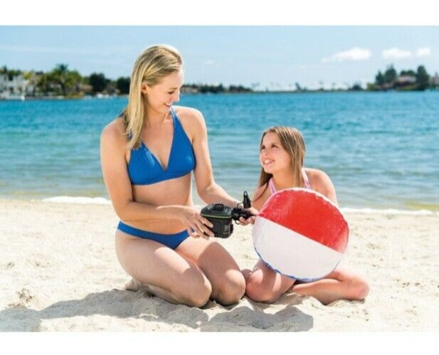 Intex Quickfill Battery Air Pump w/ Nozzles for Inflatable Swimming Pool Bed Toy