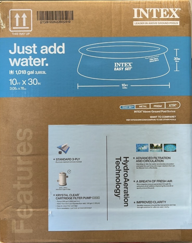 Intex Easy Set Above Ground Swimming Pool 10ft  with Filter Pump 3.05m x 76cm