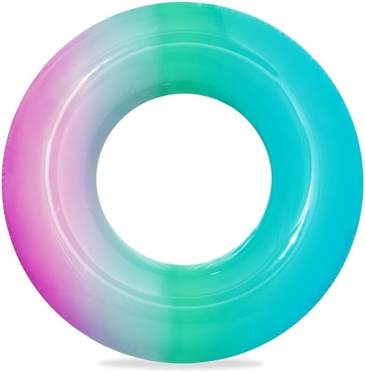 H2OGO Inflatable Rainbow Swim Ring Float Raft Swimming Pool Summer Kids Toy