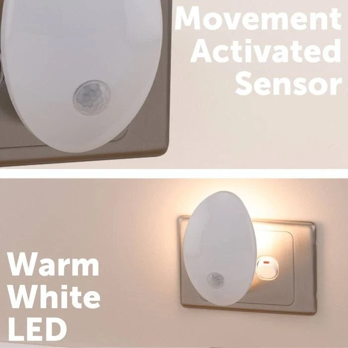 Arlec Motion Sensor LED Plug In Nightlight 240V Warm White Light Stairs Hallway