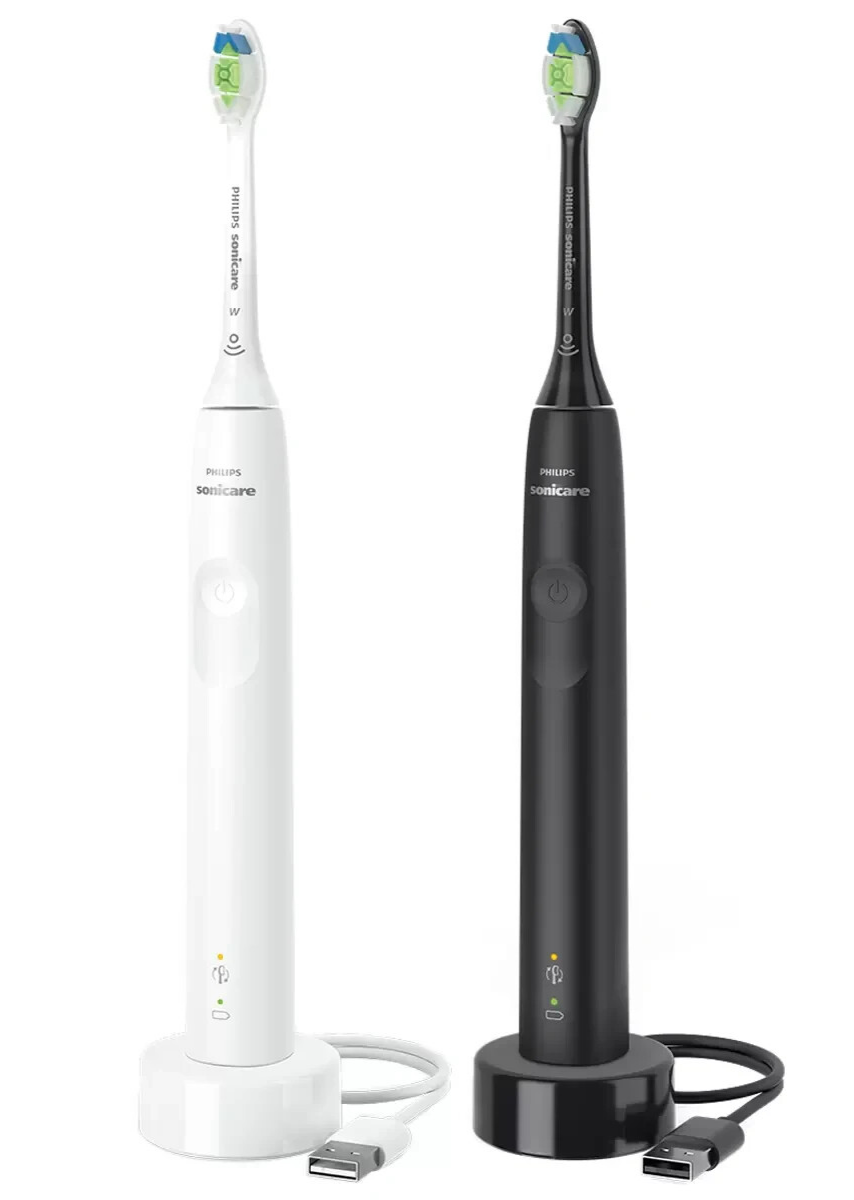 Philips Sonicare 3100 Range Black and White Bundle Pack Toothbrush HX3676/34