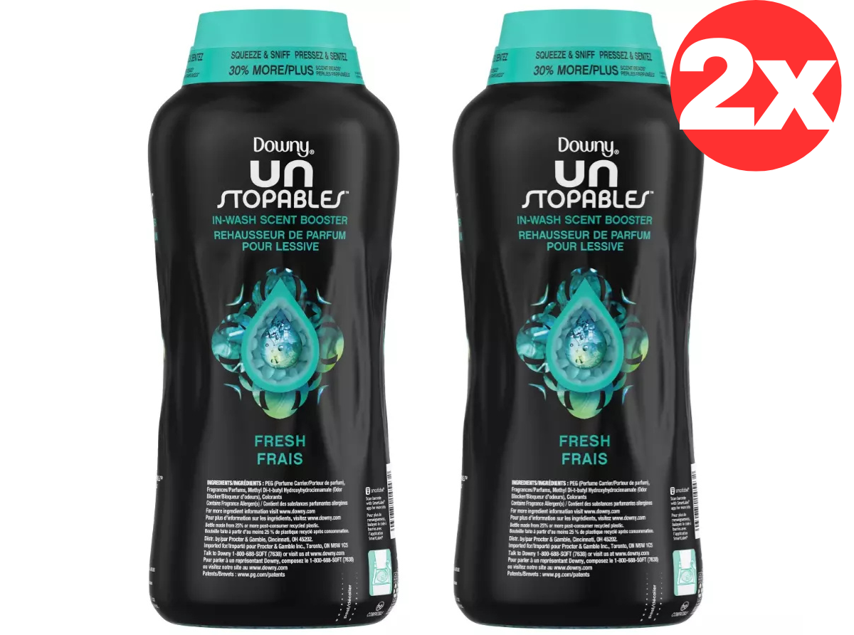 2x Downy Unstopables In-Wash Fresh Scent Booster Laundry Beads 2x1.13kg new