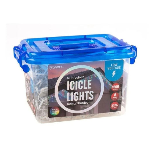 Lytworx Christmas Lights 1200 Multicolour LED Icicle Decoration 8 Mode Functions